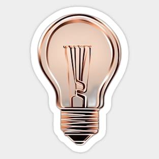 Light Bulb Rose Gold Shadow Silhouette Anime Style Collection No. 425 Sticker